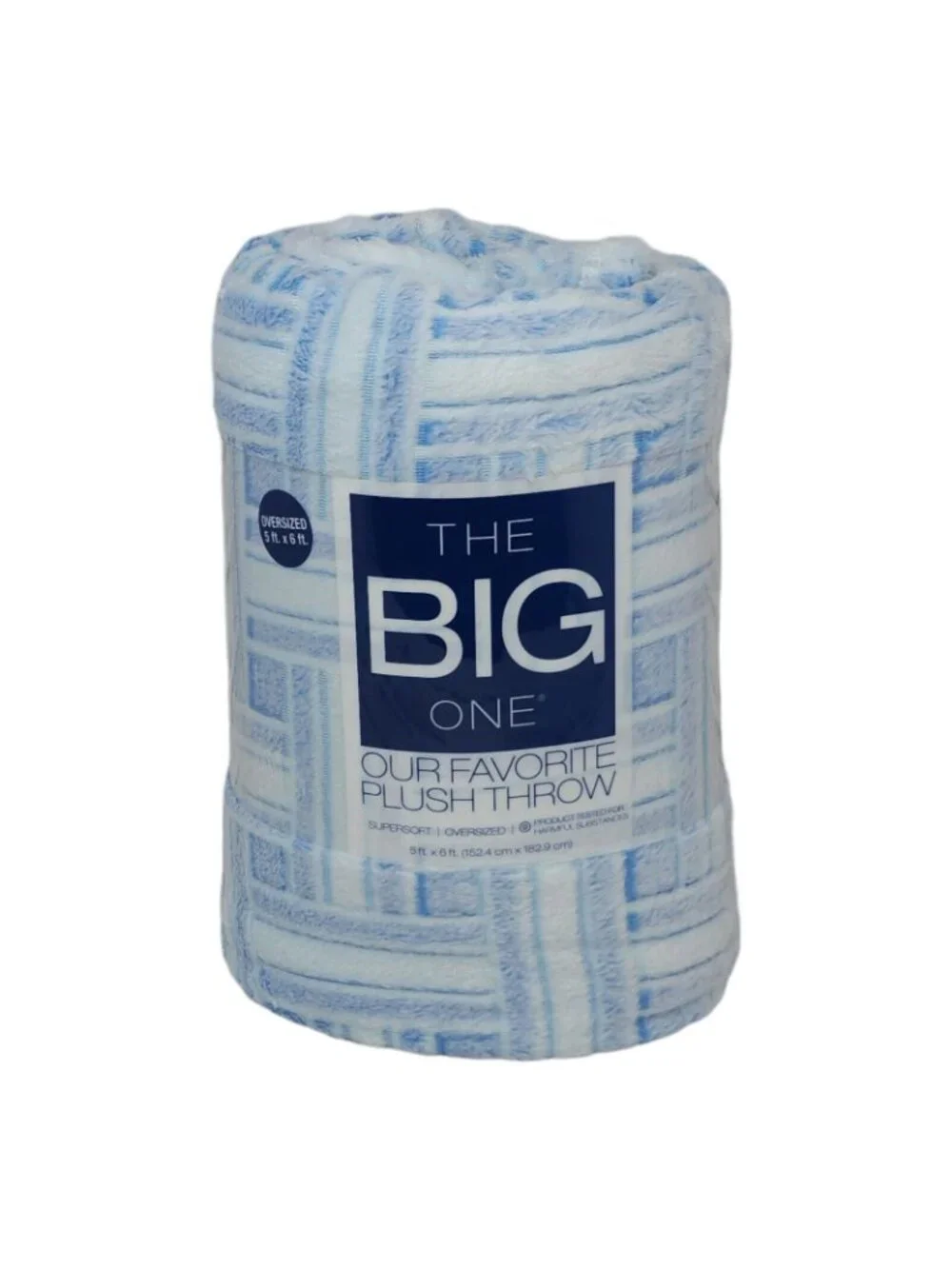 The Big One Oversized Plush Throw Blanket Blue Vintage Weave  6'x5' or 60